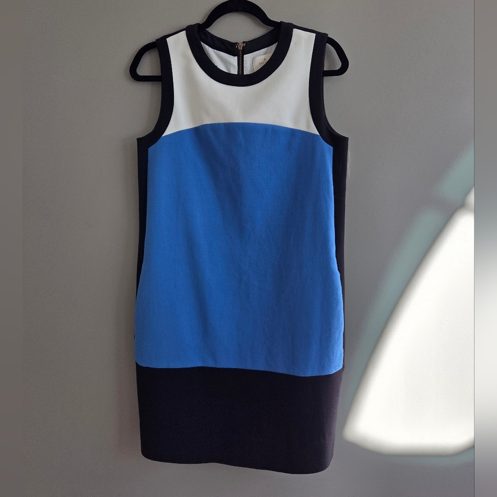 Kate Spade Maysie Color Block Tank Shift‎ Dress In Blue Black White Size 6